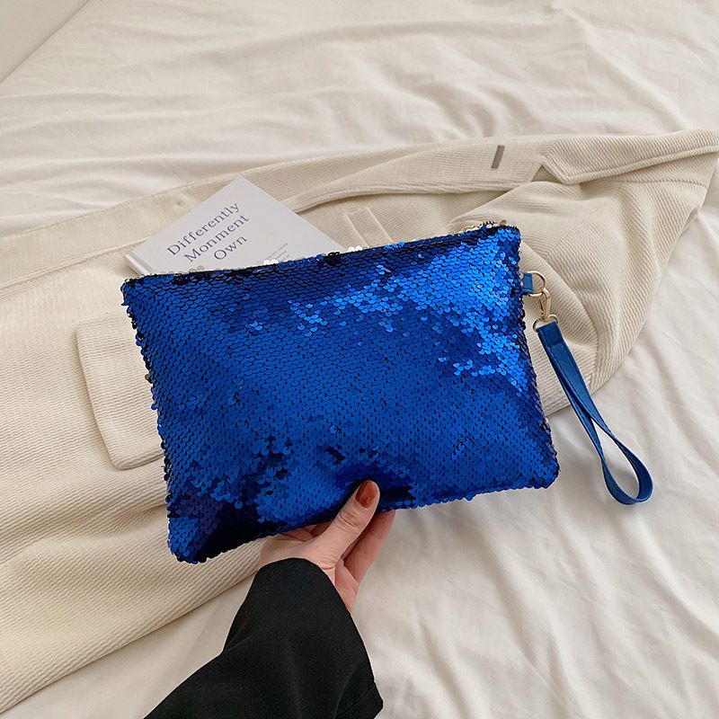 Borsa da sera elegante e alla moda, con nappa, in paillettes argentate e strass, piccola borsa da donna_voghion.com