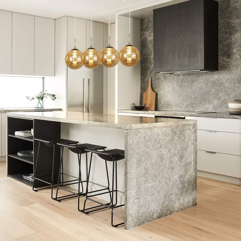 Glitzerlife Pendelleuchte Esstisch Pendellampe Höhenverstellbar Kronleuchter Hängeleuchte 4-Flammig Aus Glas In Farbe Bernstein Für Küche Wohnzimmer Schlafzimmer_voghion.com