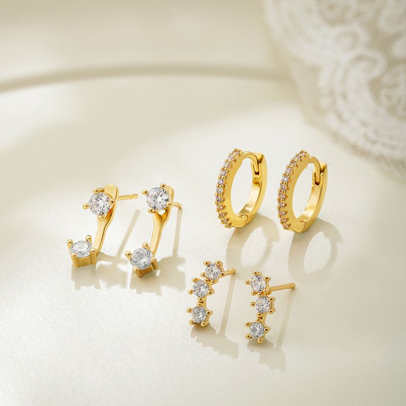 Damen-Schmuckset, modisch, Herbst und Winter, geometrischer Diamant, Nischen-Stil, lange Ohrringe, einfaches All-Match-Ohrclip-Ohrring-Set_voghion.com