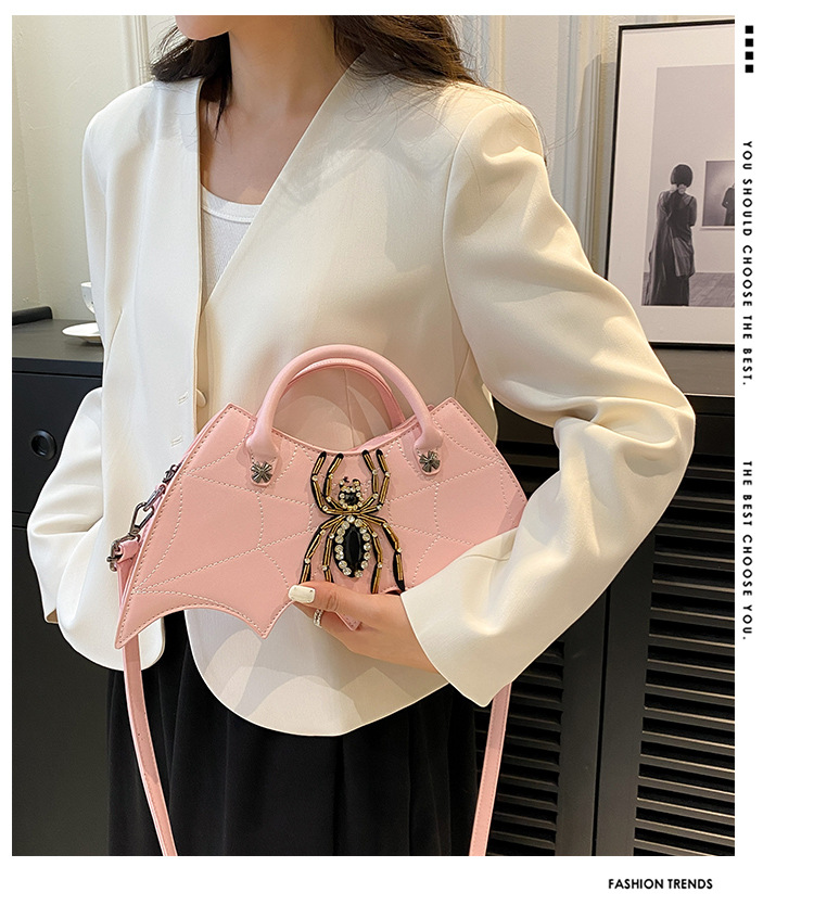 Women's Bags Handbag Fashion Creative Handmade Spider Bag Personality Embroidery Diamond Women's Bag PU Messenger Bag_voghion.com
