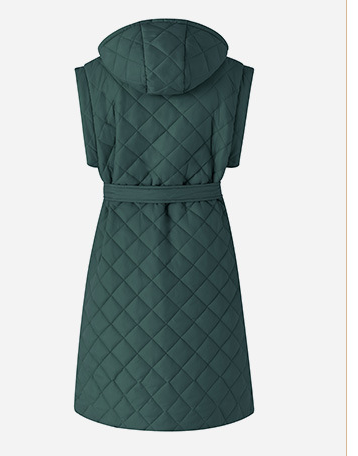 Abbigliamento da donna autunno e inverno cappello lungo da indossare, gilet con cerniera, cappotto imbottito in cotone da donna con personalità sottile_voghion.com