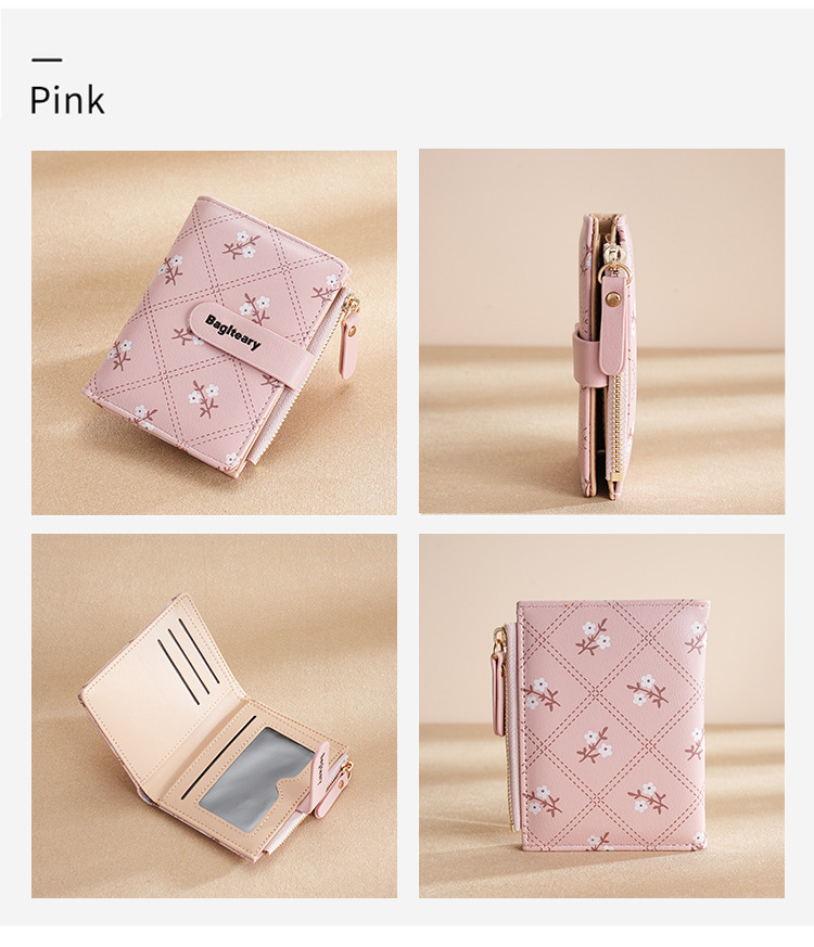 Geldbörse für Damen, kurz, mit mehreren Kartenfächern, modische kleine Geldbörse für Damen, High-End-PU-Geldbörse_voghion.com