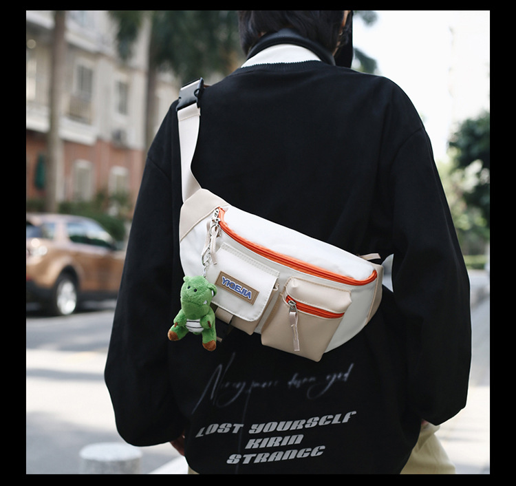 Autumn and winter new men's chest bag, color-blocked fashion student lightweight crossbody bag, Ruiying outdoor sports belt bag_voghion.com