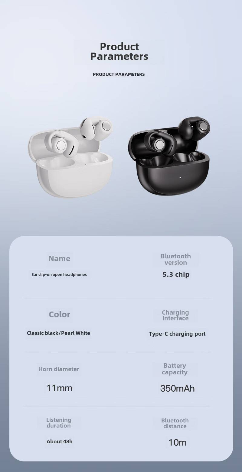 Écouteurs Bluetooth sans fil Ultra ouverts, oreillettes à clipser, adaptées, 2024 _voghion.com