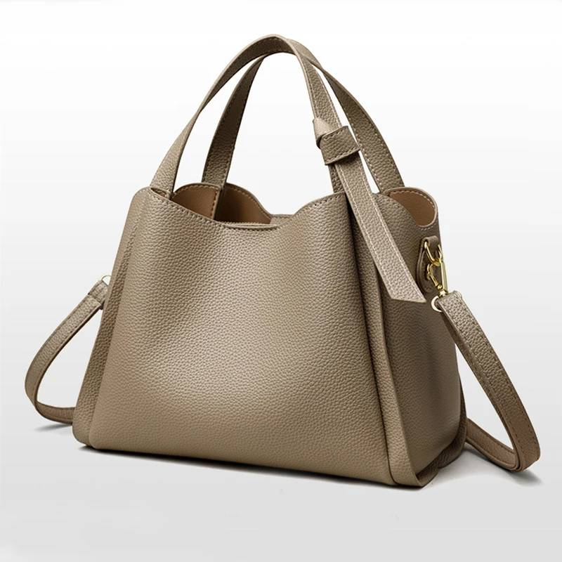 Borse a tracolla a secchiello versatili Borse a tracolla a tracolla a tracolla in pelle PU di design di lusso da donna Borsa a mano casual in tinta unita da donna_voghion.com