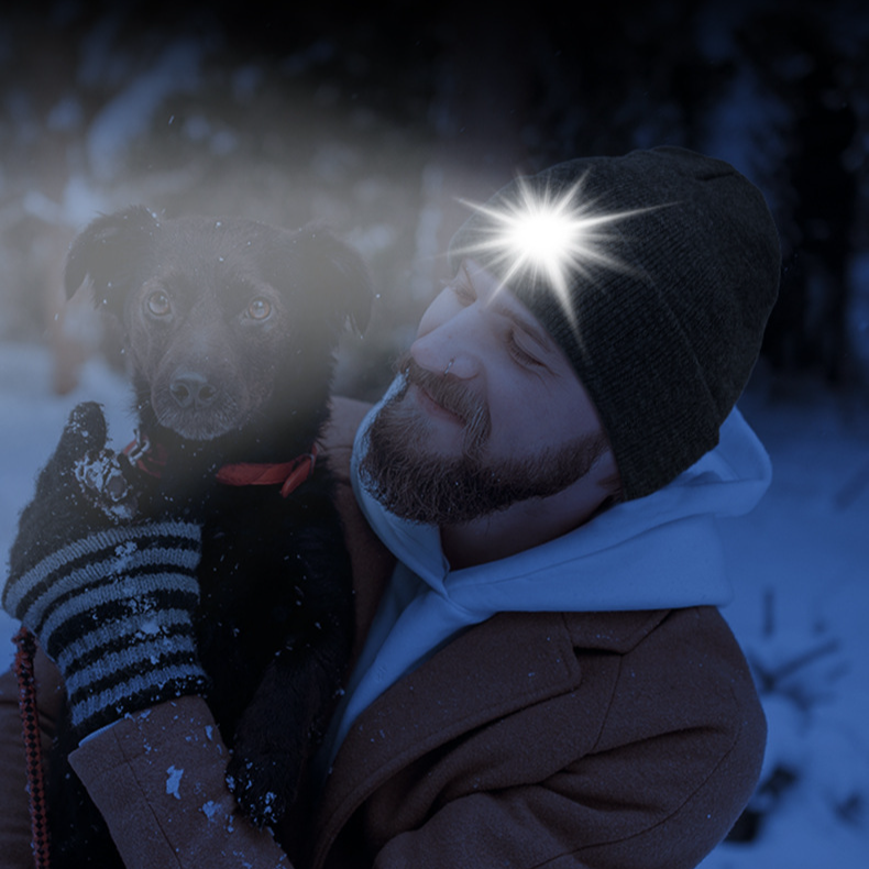 Unisex Rechargeable six-light beaded LED light-emitting knitted hat_voghion.com