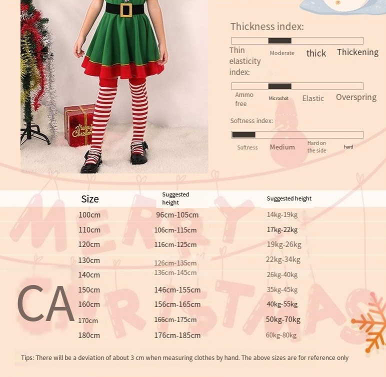 Kalėdiniai kostiumai Kalėdiniai elfų mergaitės kostiumai pasirodymo kostiumai vaidybos kostiumai_voghion.com