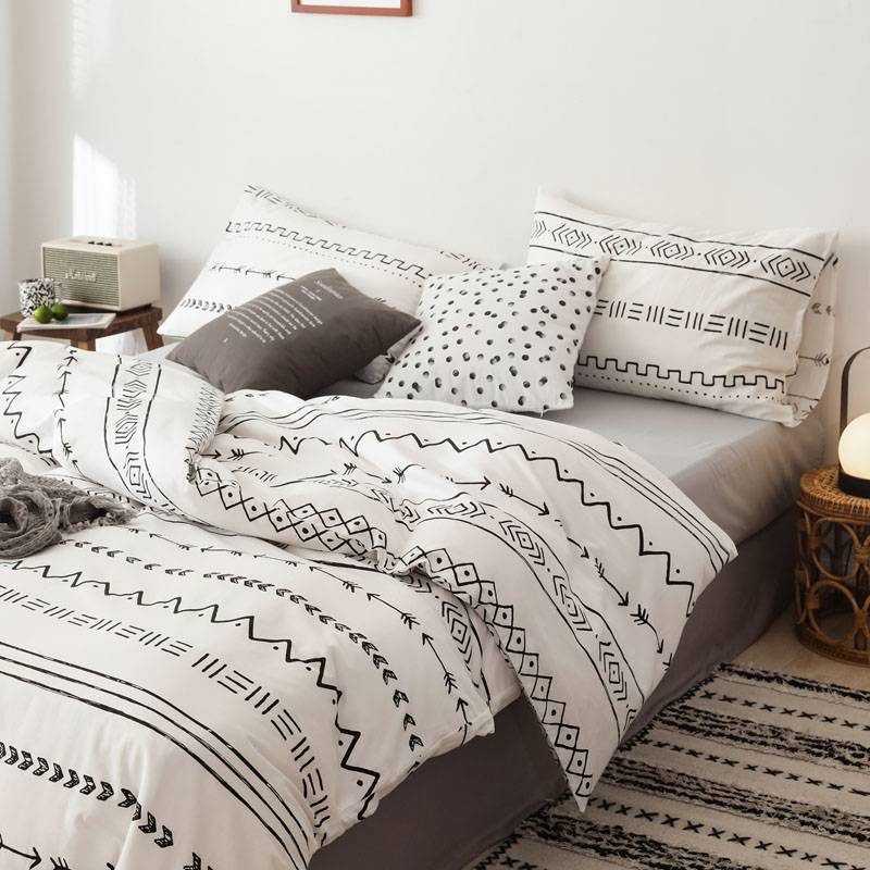 Set da tre pezzi Copripiumino bohémien Set da tre pezzi Biancheria da letto stampata_voghion.com