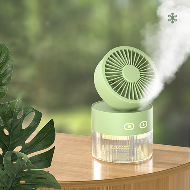 Mini-faltbarer Tischventilator mit Luftbefeuchter - tragbarer Kühlnebelventilator für Büro/Zuhause_voghion.com