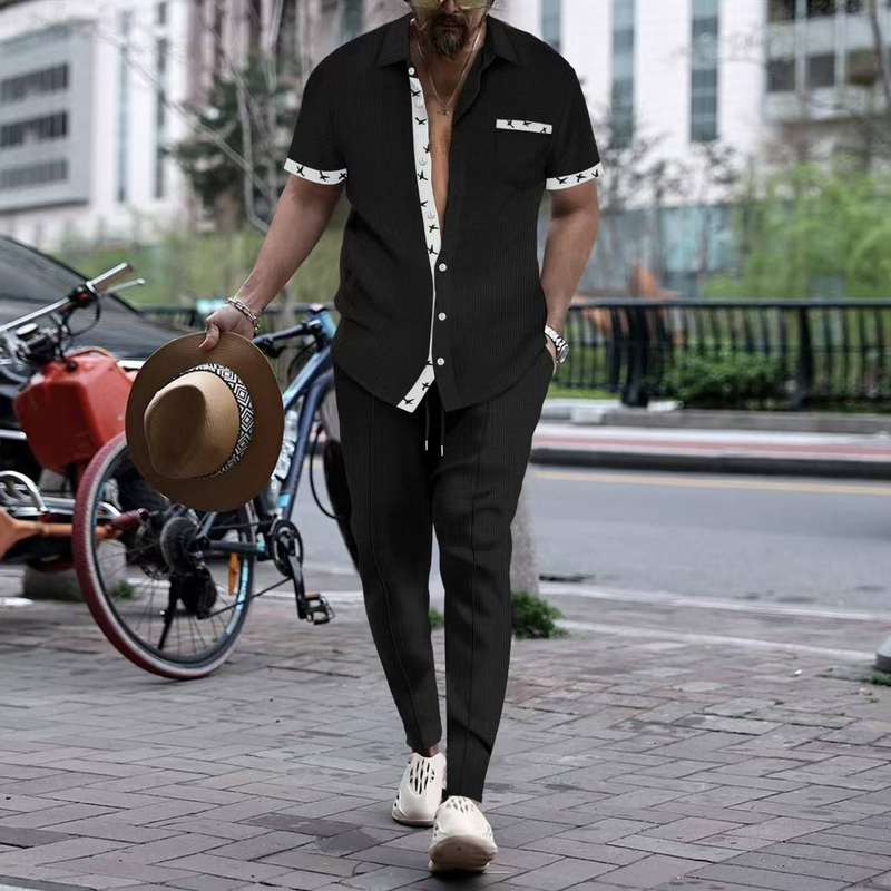 Summer Men's New Short-sleeved Trousers Two-piece Sports Fashion Leisure Suit_voghion.com