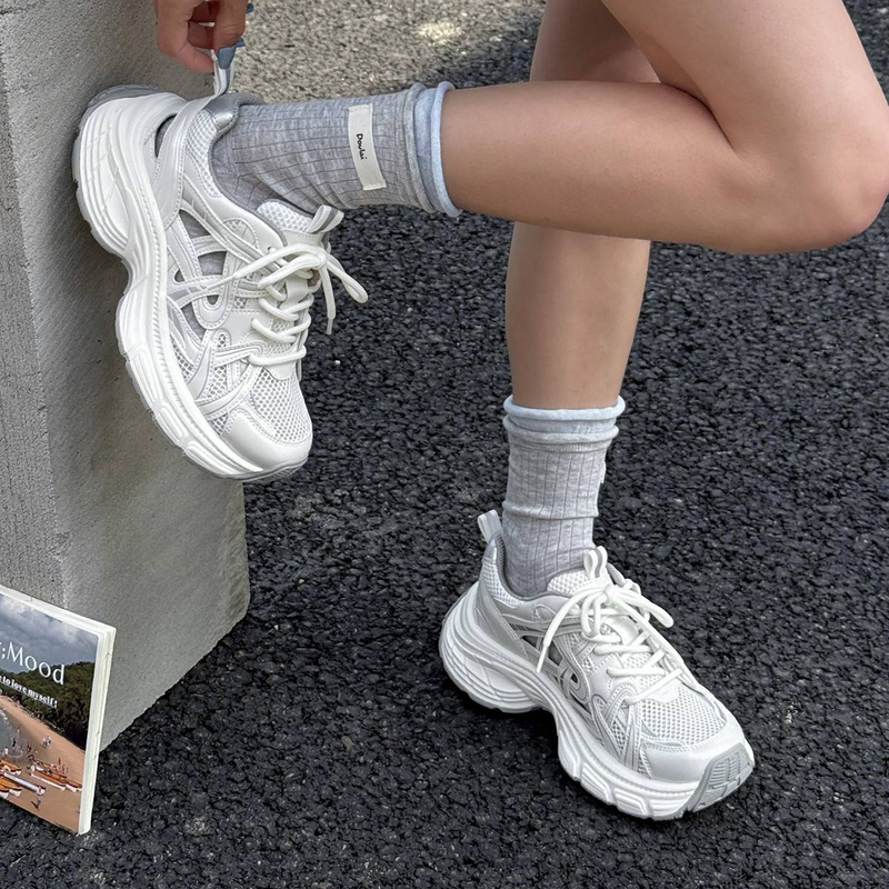 Zapatillas deportivas informales Cameido para mujer, de imitación en blanco mate, cómodas y súper cómodas para el día a día._voghion.com