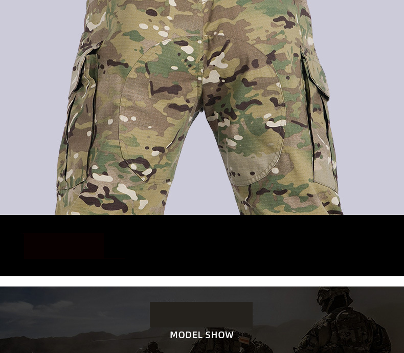 Atmungsaktives, elastisches, verschleißfestes Outdoor-Taktikanzug-Set für Herrenbekleidung – atmungsaktive, dehnbare Camouflage-Uniform für Outdoor-Training und Kampf_voghion.com