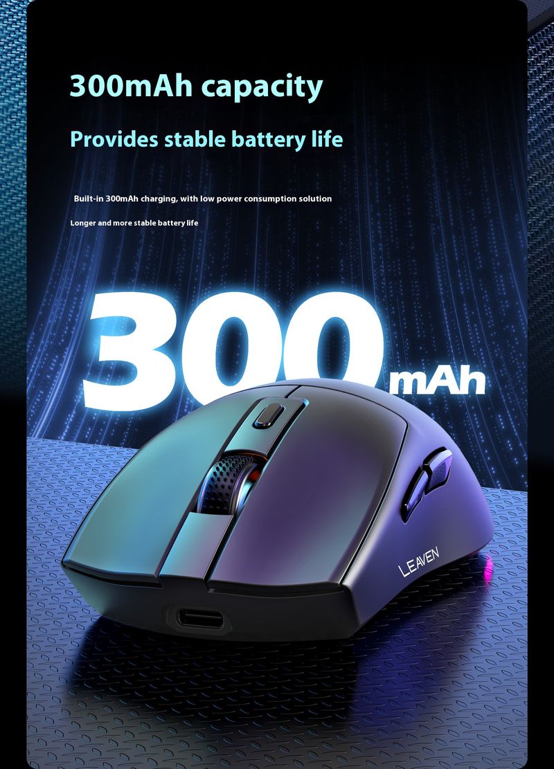 Mouse da gioco wireless con dock di ricarica RGB - Bluetooth e doppia modalità 2.4G, 2000 DPI, 6 velocità regolabili, rotella di scorrimento a 4 vie, design ergonomico_voghion.com