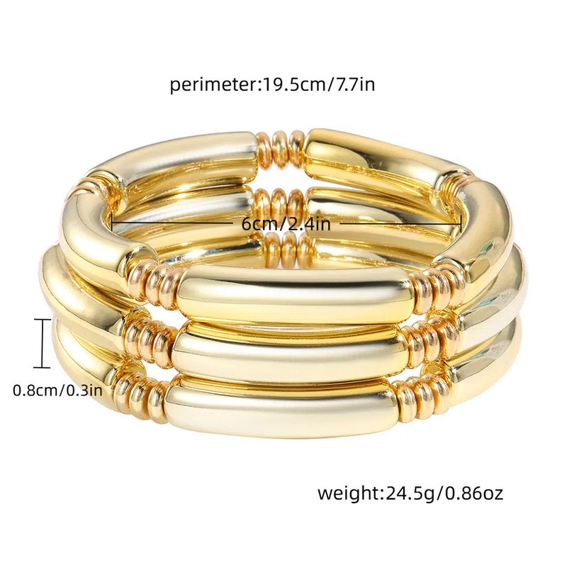Hot Selling Instagram Style Bead Bamboo Bracelet Set Design With Photosensitive Surface CCB Bent Pipe Bracelet And Accessories For Women_voghion.com