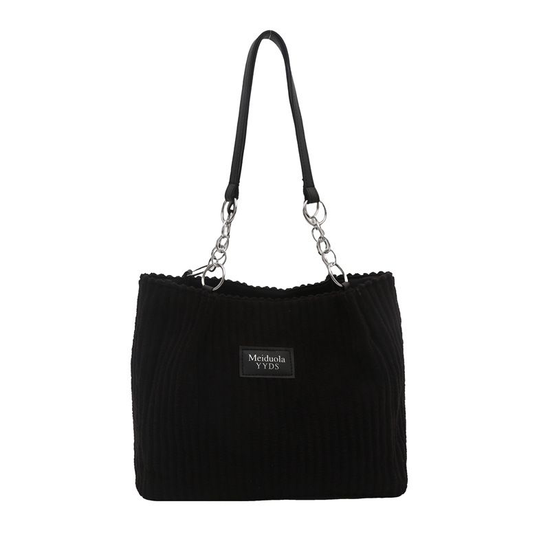 Borsa a tracolla in velluto a coste da donna – Borsa a tracolla di grande capacità con tracolla a catena, elegante e spaziosa per tutti i giorni_voghion.com