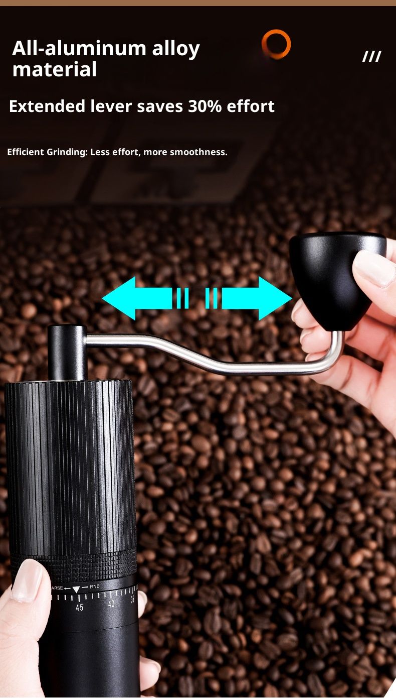 Hochwertige manuelle Kaffeemühle – Verstellbares Mahlwerk mit 5/6/7-Stern-Keramikkern, tragbare Kaffeebohnenmühle aus Edelstahl für Zuhause und unterwegs_voghion.com