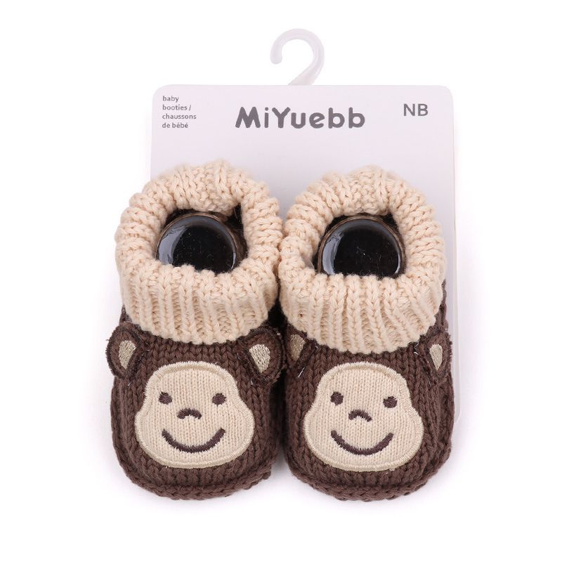 Neugeborenen Baby Schuhe Hand-woven Junge Und Mädchen Baby Cartoon Tier Wolle Kleinkind Galoschen_voghion.com