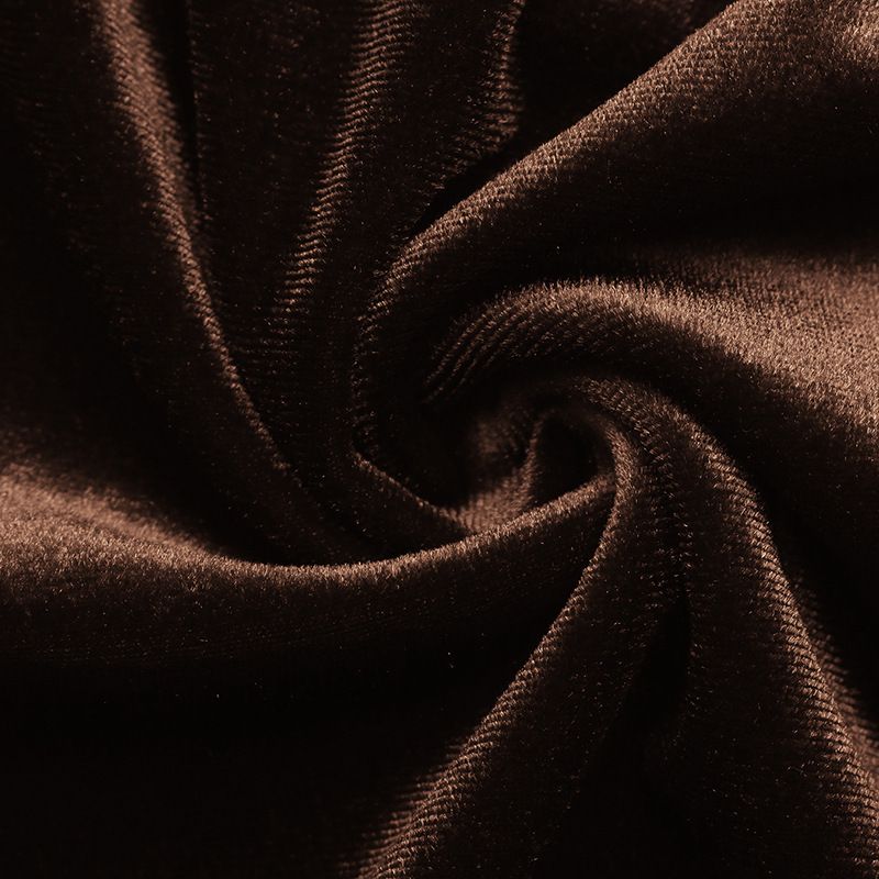 Elegant Vintage Velvet Blouse With V-Neck & Lace Trim - Fall/Winter Boho Chic Shirt For Women, Loose Fit With Puff Sleeves (Brown, S/M/L/Xl)_voghion.com