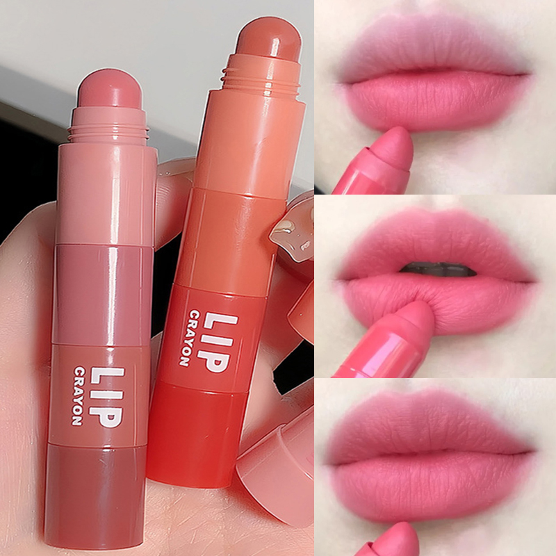 penna Rossetto opaco 4 colori in 1 rossetto rosa nudo opaco rossetto resistente all'acqua set di rossetti con penna conf_voghion.com