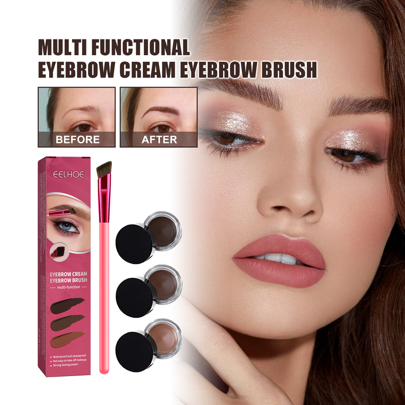 EELHOE Multifunctional Eyebrow Brush Set Portable Eyebrow Brush Eyebrow Cream Beveled Wild Eyebrow Eyeshadow Contour Makeup Brush_voghion.com