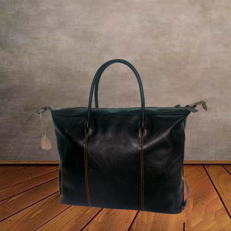 Genuine Leather Hand-held Men's Briefcase, High-end 16-inch Computer Bag, High-end Feel, Single-shoulder Crossbody Bag, Vegetable-tanned Retro_voghion.com