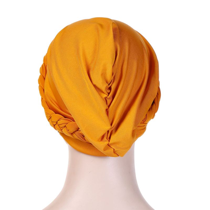 Damenhüte Außenhandel einfarbiger Single-Streifen-Hot-Diamant-Geflecht-Turban-Milchseide-Indianer-Turban-Hut_voghion.com