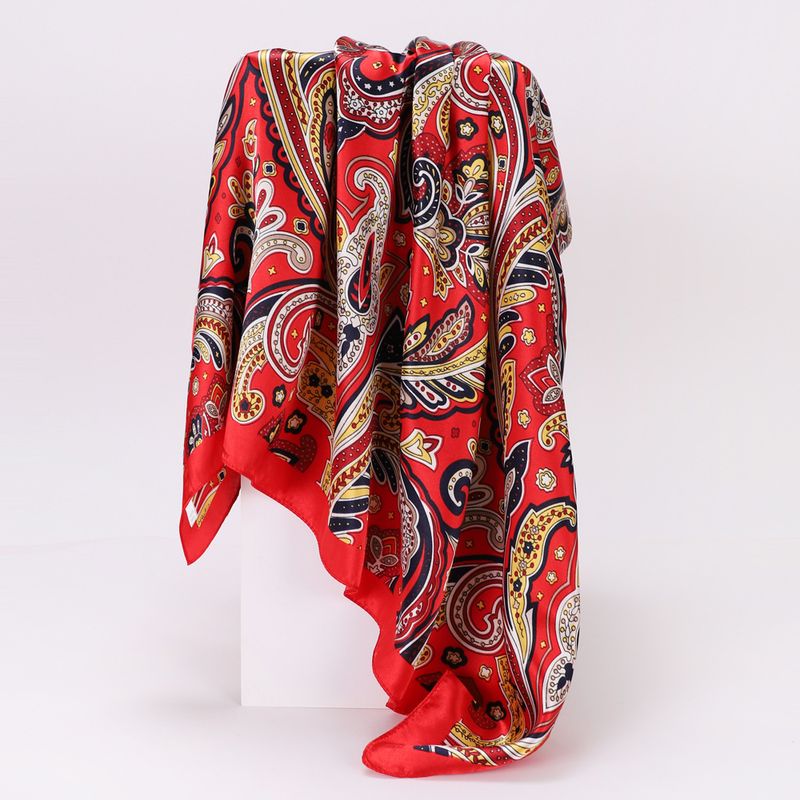 Muslim headscarf Classic Purple Cashew Scarf Women's Square Serding Muslim Headscarf Scarf_voghion.com