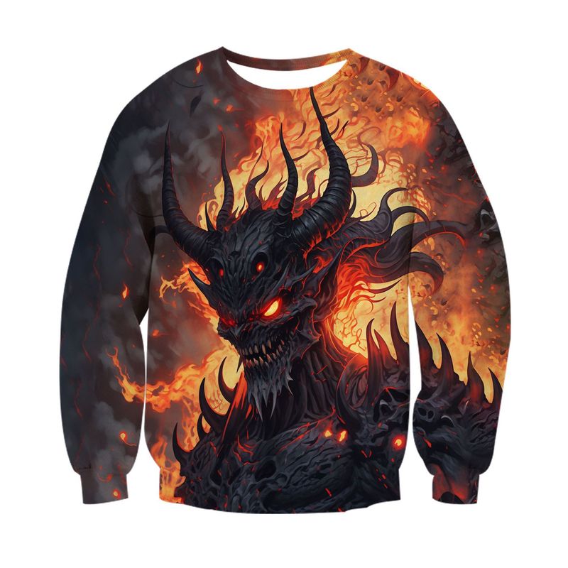 New European And American 3D Digital Printing Halloween Pullover Casual Men's Sweater Personalized Shopping Dancing Black Friday_voghion.com
