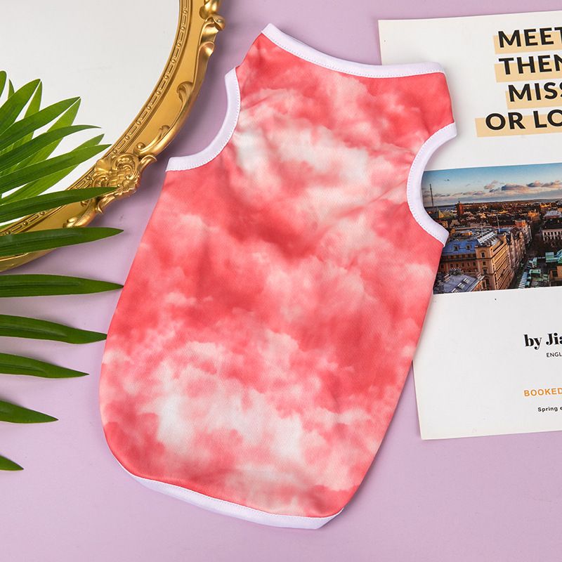 New Pet Clothes Tie-Dye Summer Vest Jumpsuit Quick-Dry Breathable Large Medium Small Dog Clothing_voghion.com