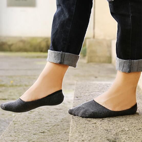 5 paia di calzini invisibili da uomo, invisibili, con fodera in cotone, alla caviglia, bassi, sottili e antiscivolo_voghion.com