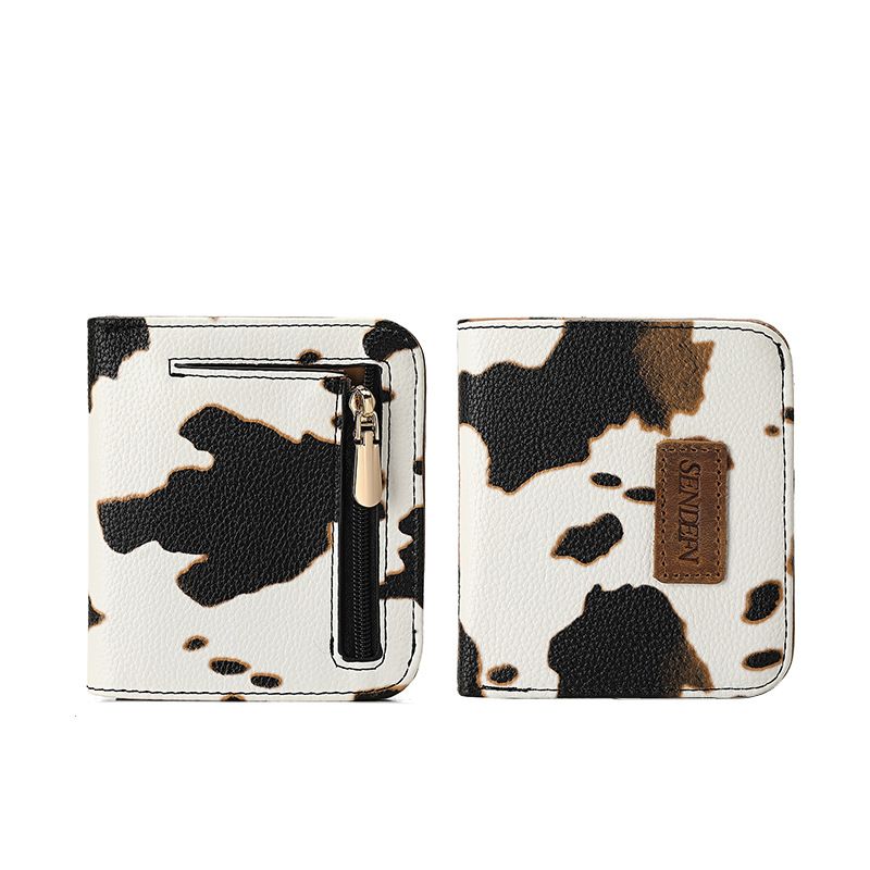 Geldbörse mit Kuh-Print und Leoparden-Print, modische Persönlichkeit, Pu-Leder, kleine Geldscheinklammer, Münzbörse_voghion.com