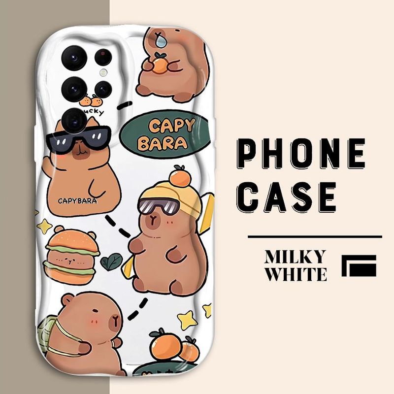 Grappige Capybara schattige telefoonhoes voor Samsung Galaxy S20 FE S23 FE S22 Plus S24 S25 Ultra S21 S23 S25 Ultra S25 Plus zachte hoes_voghion.com