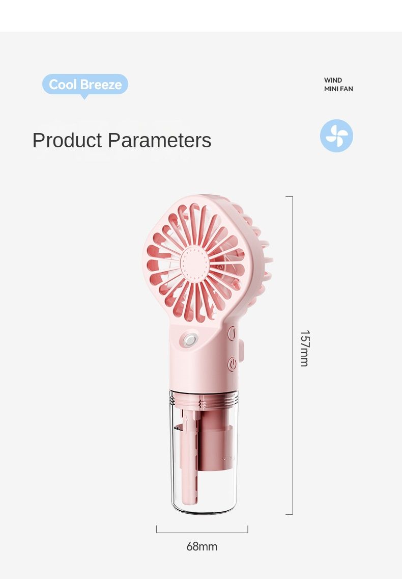 Mini Handheld USB Rechargeable Portable Misting Fan With 4 Adjustable Speed Spray Water Mist For Outdoor Camping And Traveling_voghion.com