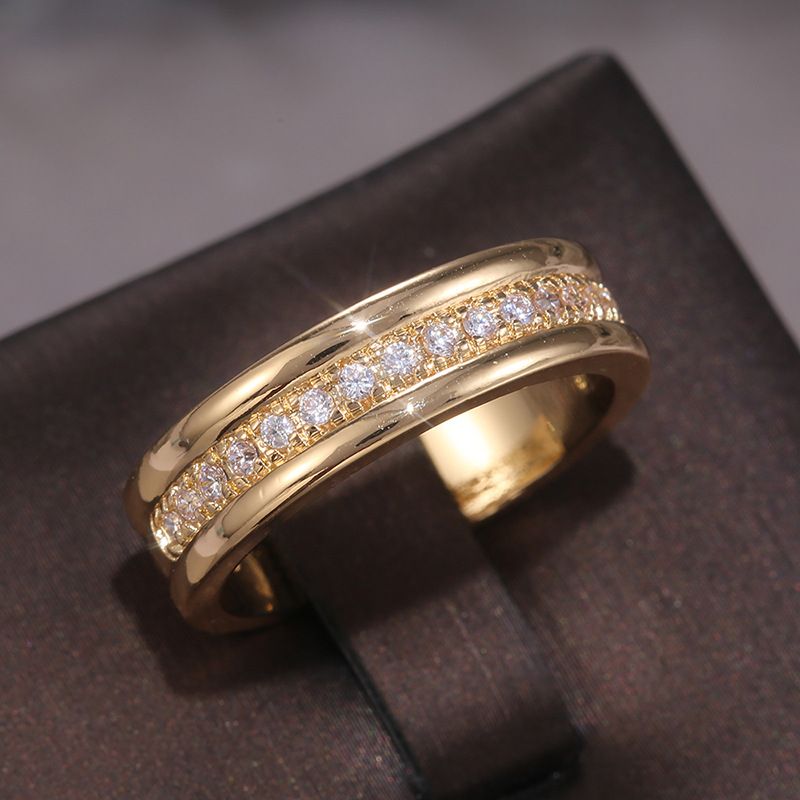 Cao Shifeng, semplice anello in oro placcato in rame, alla moda_voghion.com
