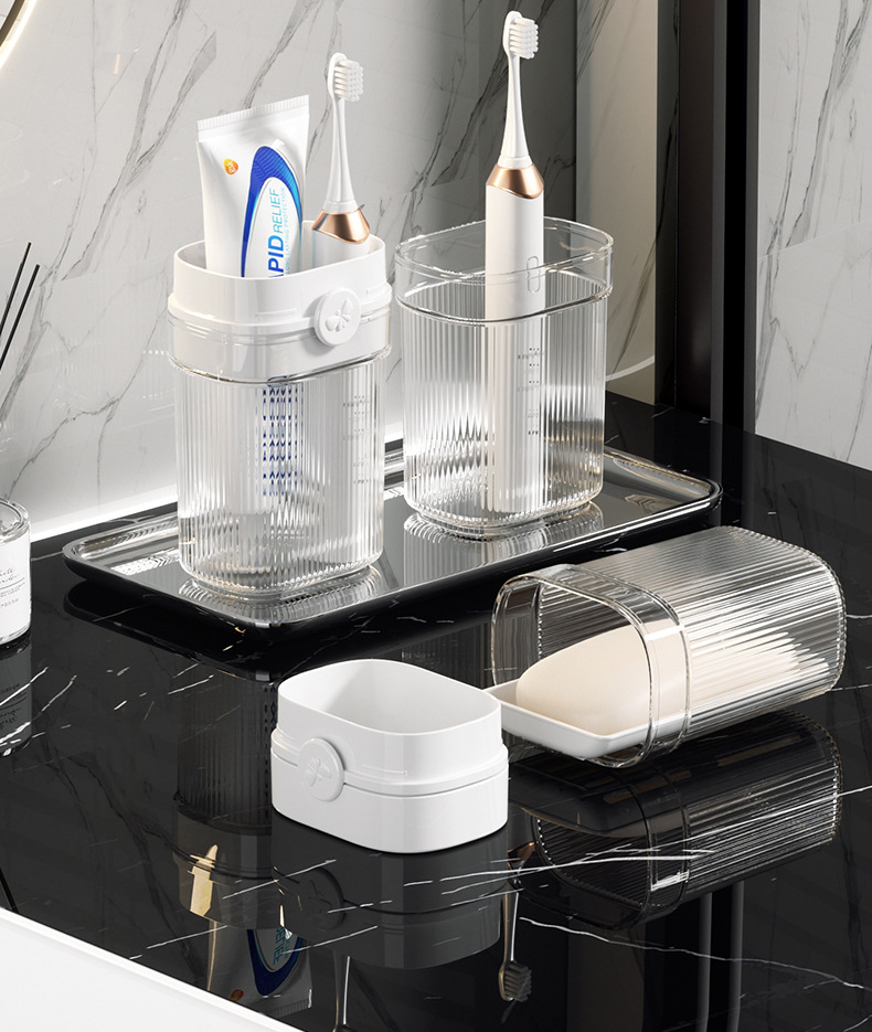 Travel Mouthwash Cup, Toothware Light Luxury Storage Set, Portable Home Wash Toothpaste, Toothbrush Box_voghion.com