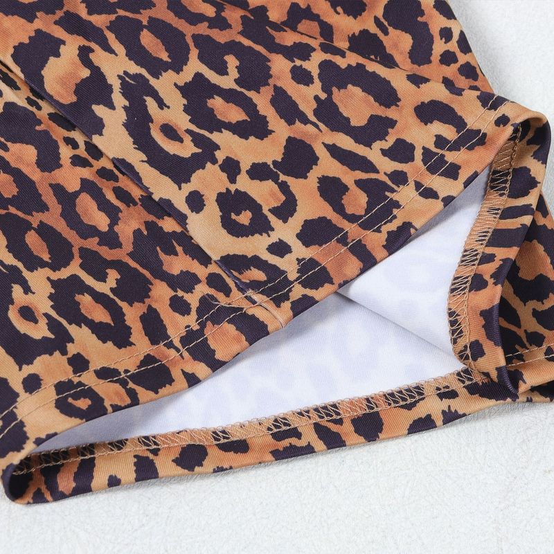 Vêtements pour femmes, haut sexy à boutons et col licou, pantalon à taille élastique, imprimé léopard, ensemble deux pièces_voghion.com