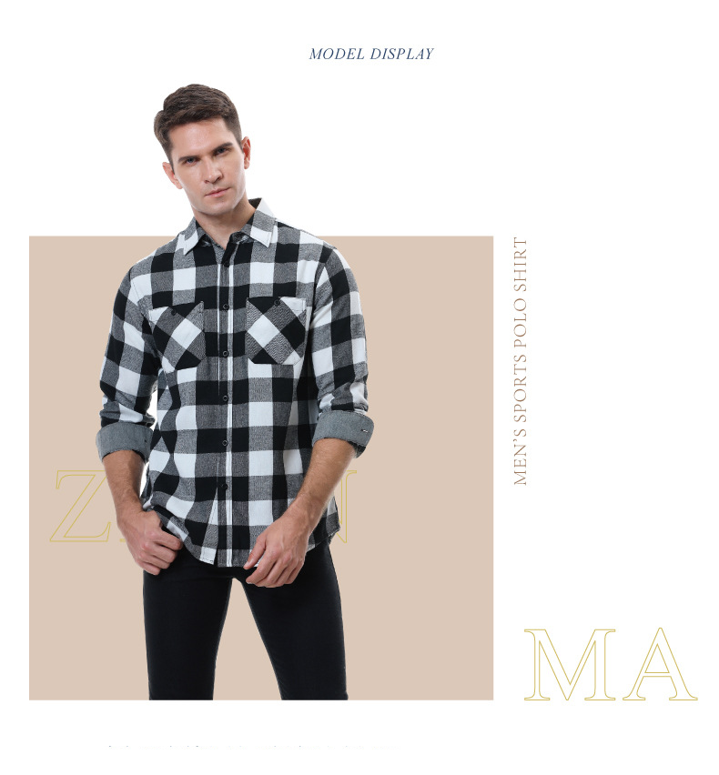 Abbigliamento da uomo Camicia casual a quadri da uomo a maniche lunghe_voghion.com