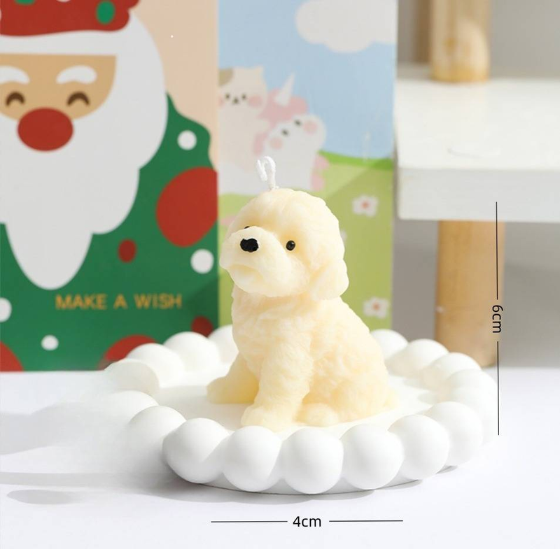 Bougies d'aromathérapie en forme de chien en peluche, souvenirs d'ambiance créatifs et mignons, bougies en forme d'animal, accessoires photo_voghion.com