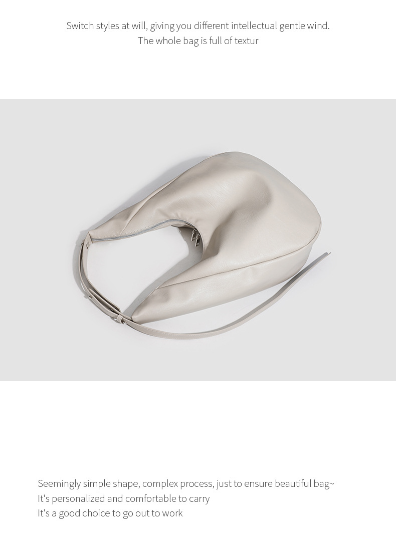 Borsa a tracolla versatile di alta gamma, leggera, lussuosa, semplice, in stile retrò, alla moda, da donna, da ascella, grande capacità, per pendolari._voghion.com