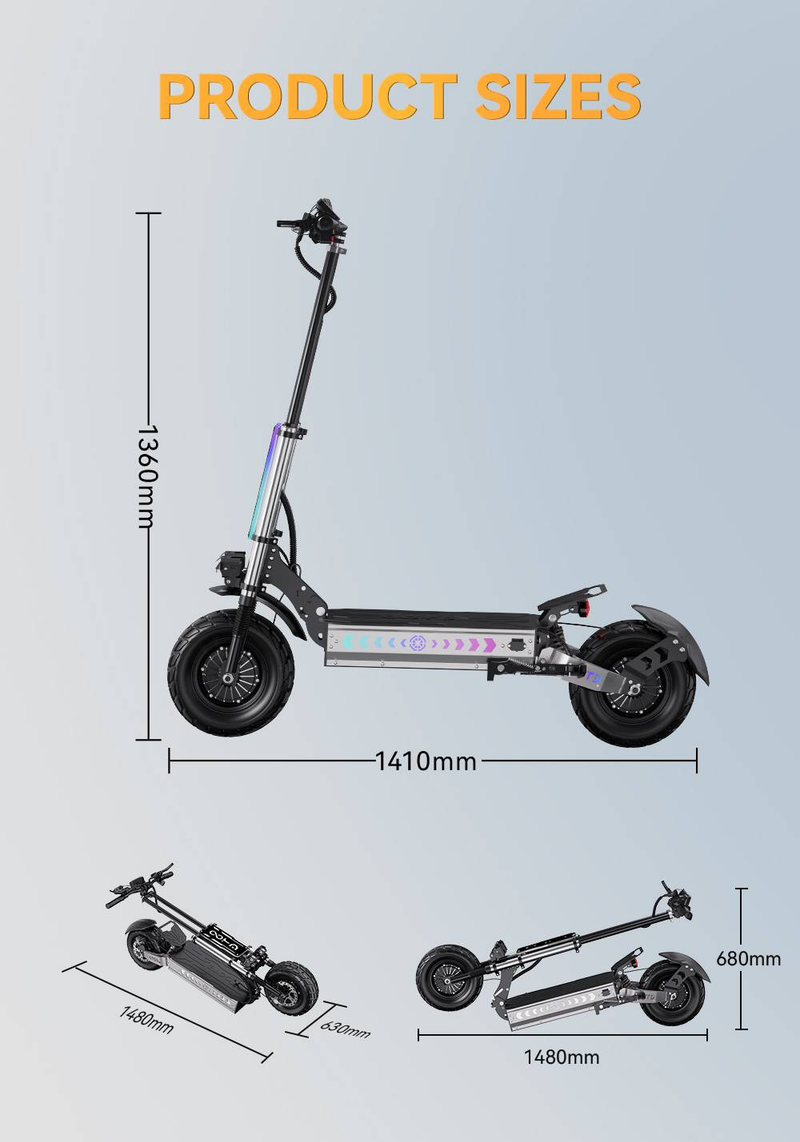 2025 Hot! OOTD T90 Off-Road E-Scooter - 150kg Load, 100km Long Range Commuter, Foldable Design, Hydraulic Brakes | 4-7 Day Delivery From EU_voghion.com
