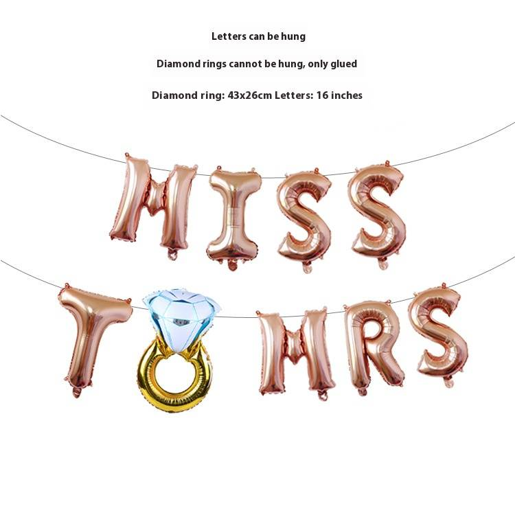 Rose Gold Foil Alphabet Balloons Set - 16 Inch "Bride To Be" & "Miss To Mrs" Wedding Decorations, Bridal Shower, Bachelorette Party, Photo Backdrop_voghion.com