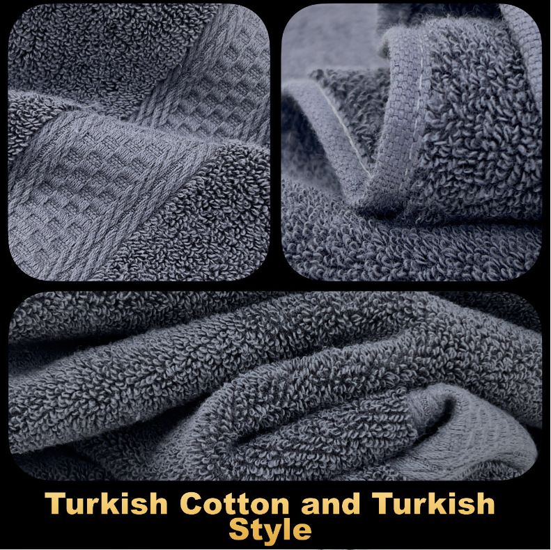 Pure Cotton Household Towel Set (6 Pieces), Including Bath Towels, Face Towels, Shower Towels And Hand Towels_voghion.com