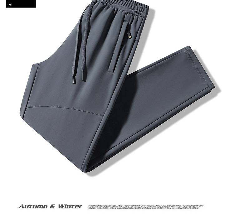 Pantalon décontracté en graphène pour homme - Pantalon ample et chaud pour l'hiver avec genouillères et doublure en velours (noir/gris/marron)_voghion.com
