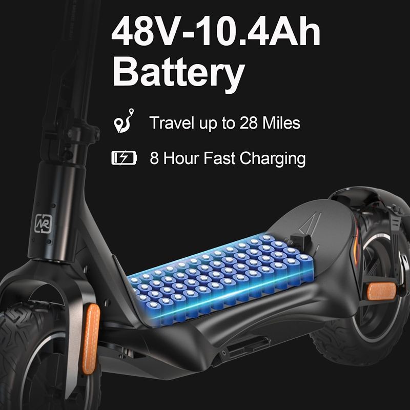 NANROBOT Elektroroller für Erwachsene 500W 10 Zoll 48V 10.4AH Batterie_voghion.com