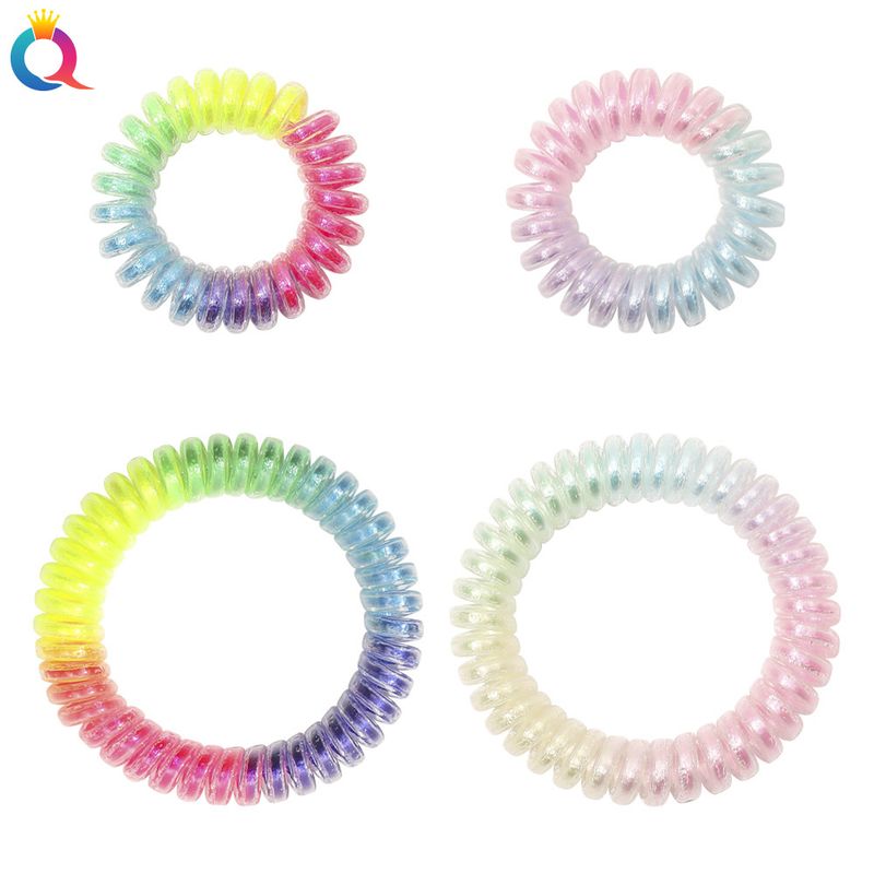 Elastici per capelli a spirale arcobaleno - Elastici per capelli color caramella ad alta elasticità per donna (accessori per capelli colorati e antiscivolo, morbidi e delicati sui capelli)_voghion.com