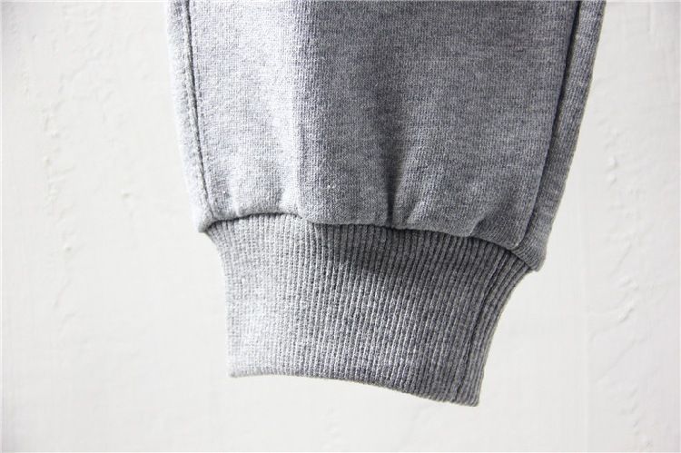 New Spring U-style Men's Solid Color Cotton Knitted Terry Sweatpants Elastic Slim Fit Sports Casual Pants_voghion.com