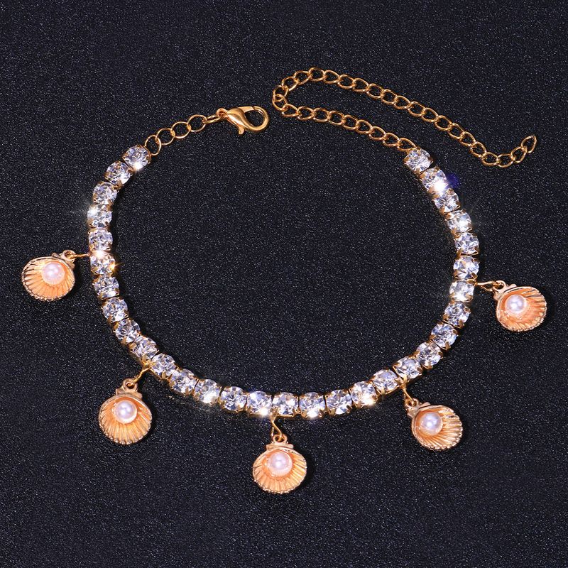 karstā pārdošana preces apgleznotas gliemežvāku pērle Anklet Beach viss atbilst vienkāršs elements kalnu strēles Anklet Anklet_voghion.com