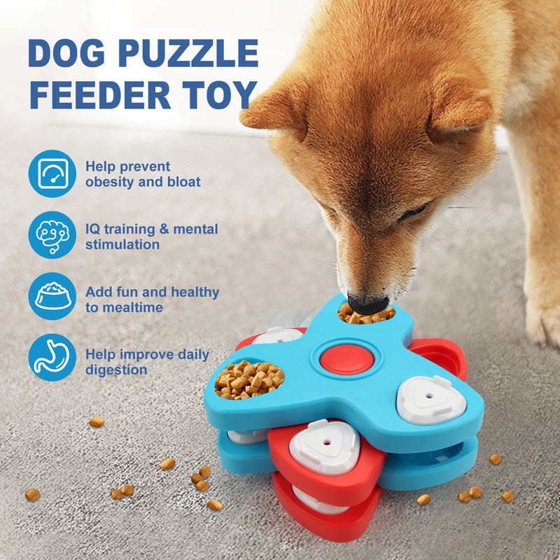 New Straight Hair Puzzle Training Foraging Pet Toy Multi-layer Rotating Turntable Slow Feeder_voghion.com
