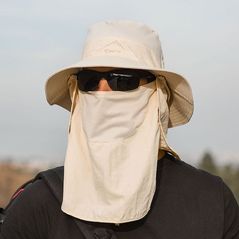 Sombreros de sol de verano protección UV gorra de pesca de caza al aire libre para hombres mujeres senderismo Camping visera sombrero de cubo extraíble_voghion.com