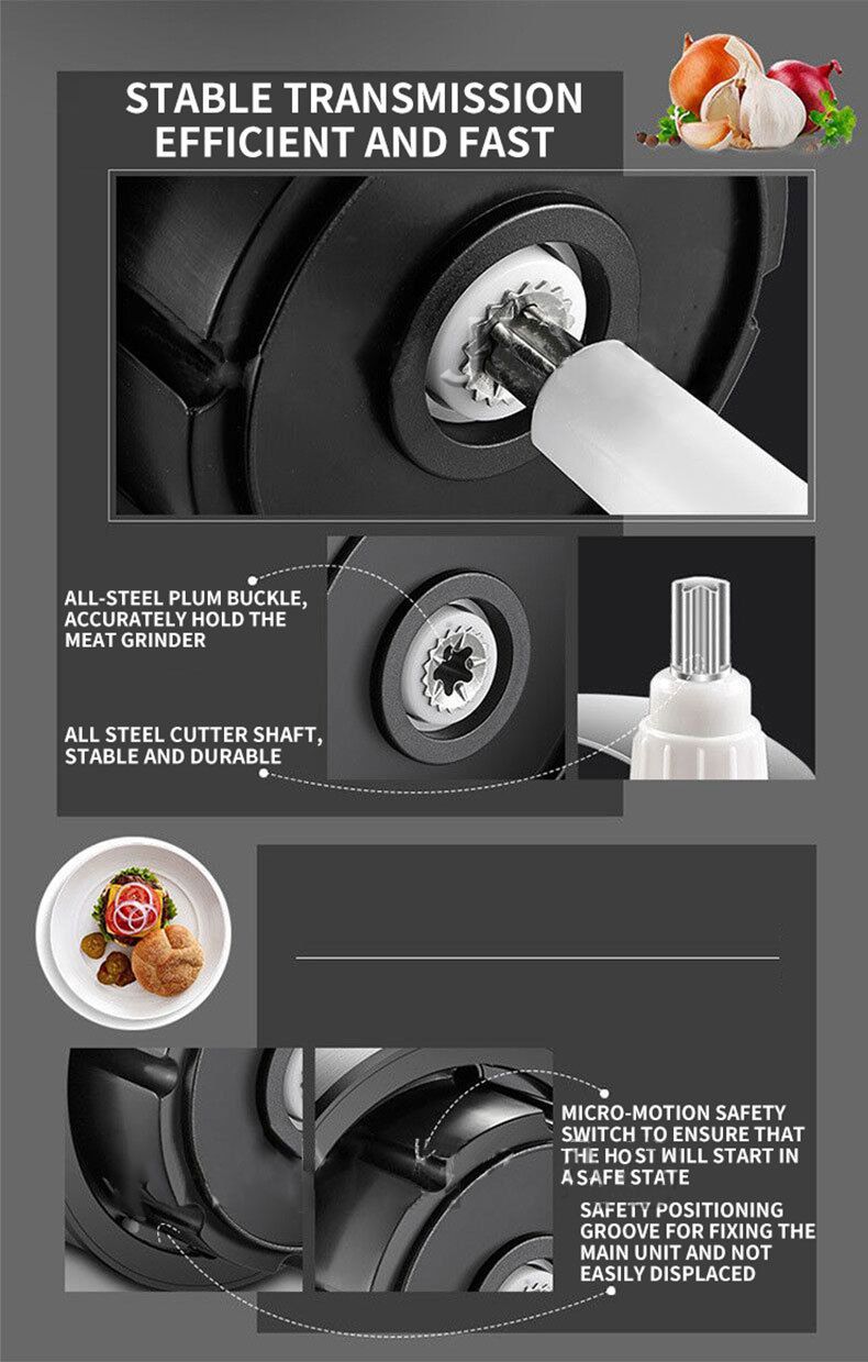 Mélangeur standard européen 3L électrique pour la cuisine à domicile, robot culinaire multifonction_voghion.com